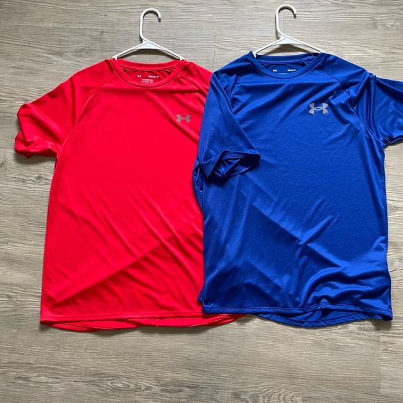 Under Armour Men's Red and Blue Performance Shirts - Picture 1 of 3